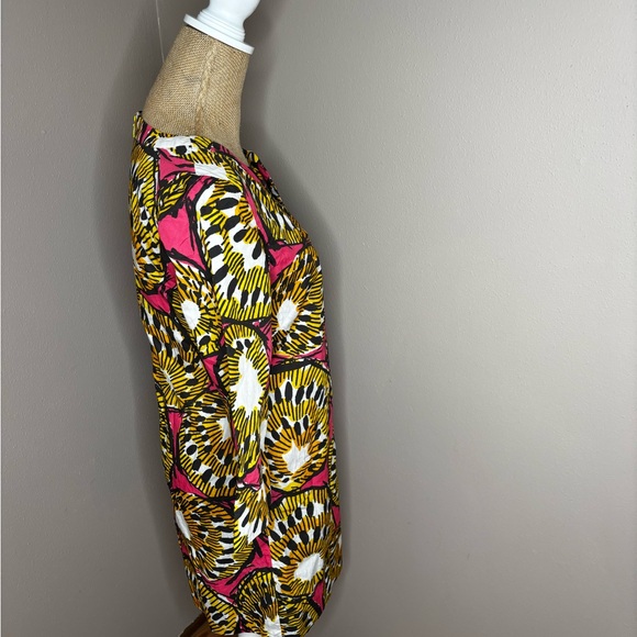 J.Crew Ratti Electric Kiwi Pink Tunic Summer Mini Dress Size 8 100% Cotton - Picture 5 of 8